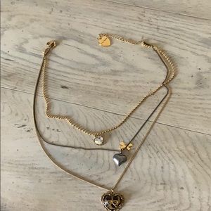 Betsey Johnson 3 Chain Necklace